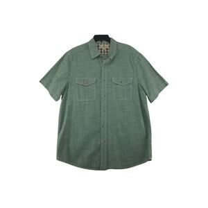 Woolrich Green Button Up Short Sleeve Shirt Men's Large